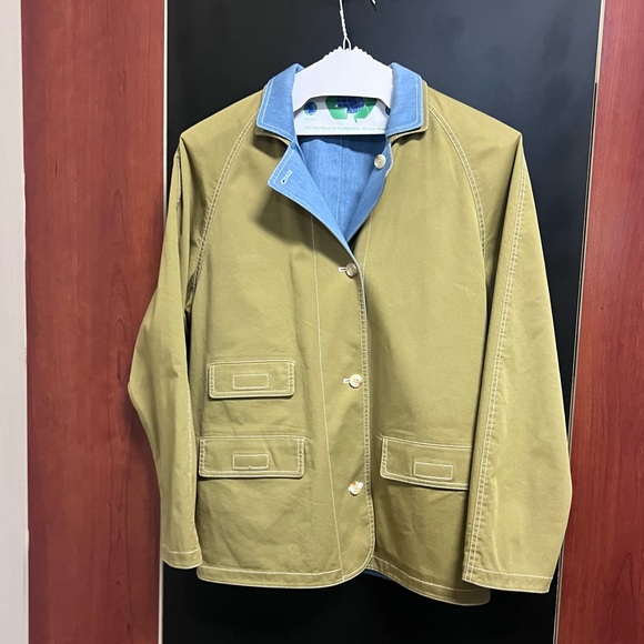 STAUD Yellowstone reversible cotton-blend twill and chambray jacket Size Small - Picture 10 of 15